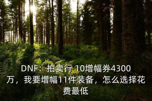 DNF：拍賣行 10增幅券4300萬，我要增幅11件裝備，怎么選擇花費(fèi)最低