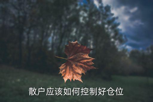 散戶應(yīng)該如何控制好倉(cāng)位