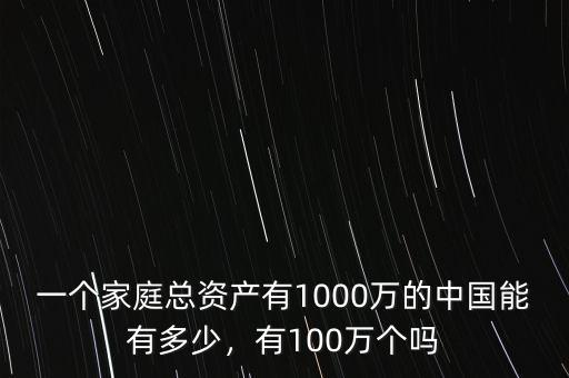 一個(gè)家庭總資產(chǎn)有1000萬(wàn)的中國(guó)能有多少，有100萬(wàn)個(gè)嗎