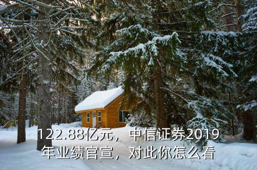 122.88億元，中信證券2019年業(yè)績(jī)官宣，對(duì)此你怎么看