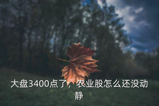 大盤3400點了，農(nóng)業(yè)股怎么還沒動靜