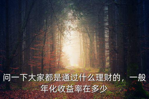 問一下大家都是通過什么理財?shù)?，一般年化收益率在多? class=