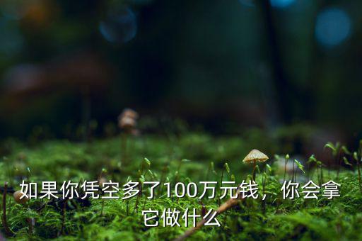 如果你憑空多了100萬元錢，你會拿它做什么