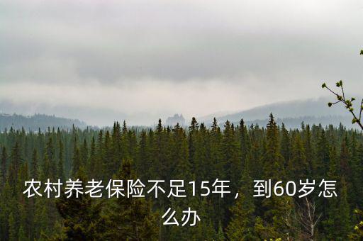 農(nóng)村養(yǎng)老保險不足15年，到60歲怎么辦