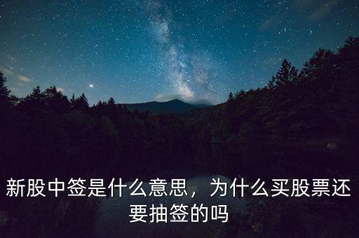 每申購單位獲利是什么意思,股票中簽是什么意思