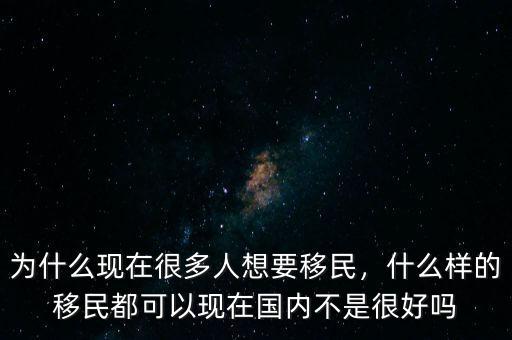 為什么都移民,什么樣的移民都可以