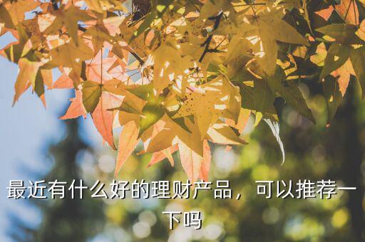 最近有什么好的理財(cái)產(chǎn)品，可以推薦一下嗎