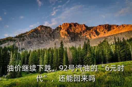 油價(jià)繼續(xù)下跌，92號(hào)汽油的“6元時(shí)代”，還能回來嗎