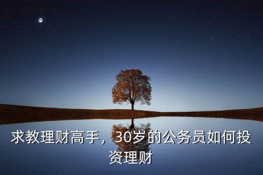 30歲怎么理財,30歲的公務員如何投資理財