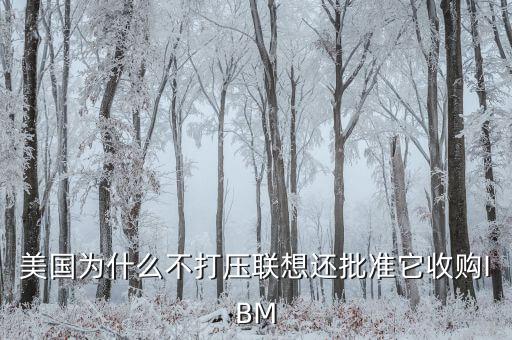 美國為什么不打壓聯(lián)想還批準它收購IBM