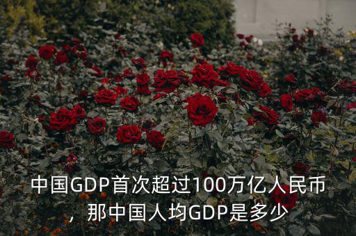 中國GDP首次超過100萬億人民幣，那中國人均GDP是多少