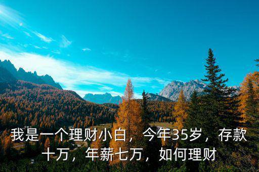 我是一個(gè)理財(cái)小白，今年35歲，存款十萬(wàn)，年薪七萬(wàn)，如何理財(cái)