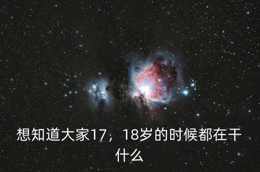 想知道大家17，18歲的時候都在干什么