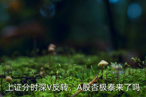 上證分時深V反轉(zhuǎn)，A股否極泰來了嗎