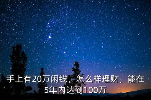 手上有20萬閑錢，怎么樣理財，能在5年內(nèi)達到100萬