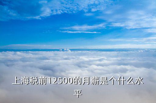 上海稅前12500的月薪是個什么水平