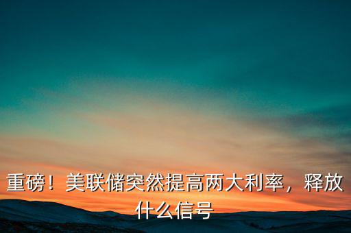 美聯(lián)儲(chǔ)調(diào)整的是什么利率,美聯(lián)儲(chǔ)突然提高兩大利率