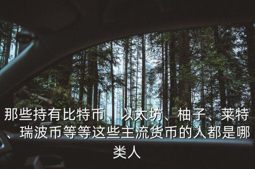 那些持有比特幣、以太坊、柚子、萊特、瑞波幣等等這些主流貨幣的人都是哪類(lèi)人