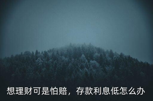 想理財可是怕賠，存款利息低怎么辦