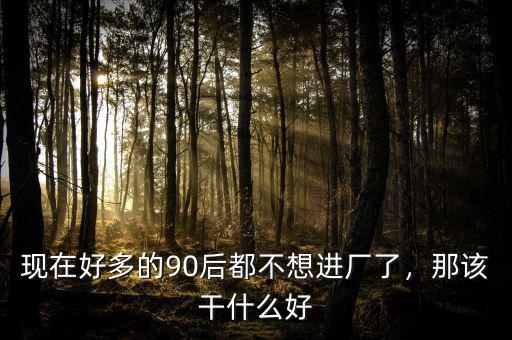 現(xiàn)在好多的90后都不想進(jìn)廠了，那該干什么好