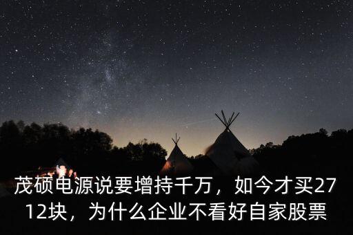 茂碩電源說要增持千萬，如今才買2712塊，為什么企業(yè)不看好自家股票