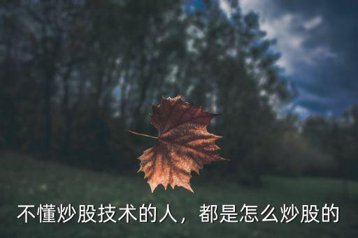 不懂炒股技術(shù)的人，都是怎么炒股的