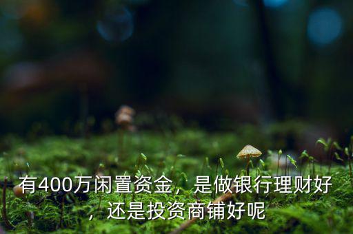 有400萬(wàn)閑置資金，是做銀行理財(cái)好，還是投資商鋪好呢