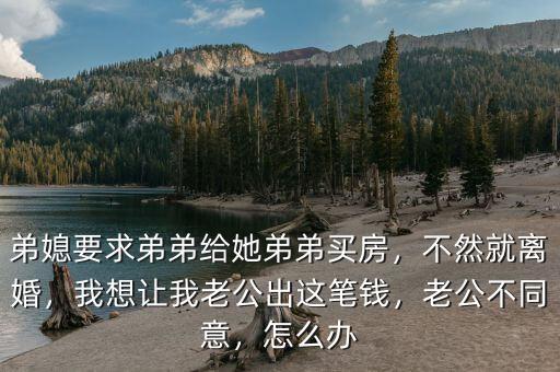 弟媳要求弟弟給她弟弟買房，不然就離婚，我想讓我老公出這筆錢，老公不同意，怎么辦