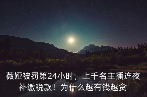 薇婭被罰第24小時，上千名主播連夜補繳稅款！為什么越有錢越貪