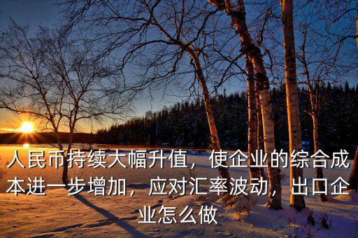 人民幣持續(xù)大幅升值，使企業(yè)的綜合成本進(jìn)一步增加，應(yīng)對(duì)匯率波動(dòng)，出口企業(yè)怎么做