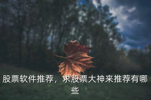 股票軟件推薦，求股票大神來推薦有哪些