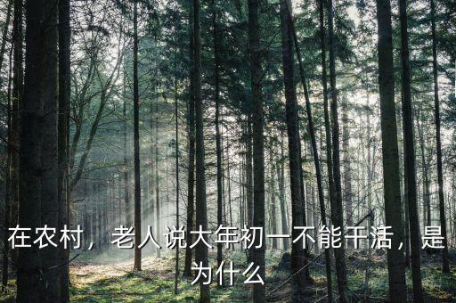 在農(nóng)村，老人說大年初一不能干活，是為什么