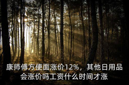 康師傅方便面漲價12%，其他日用品會漲價嗎工資什么時間才漲