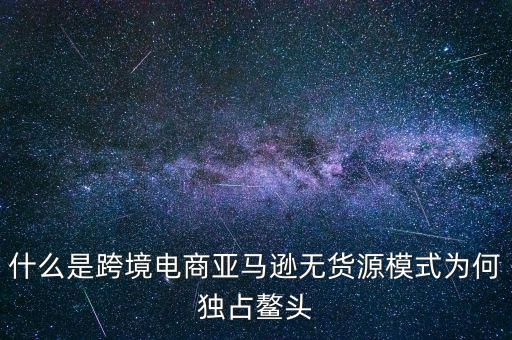 什么是跨境電商亞馬遜無貨源模式為何獨(dú)占鰲頭