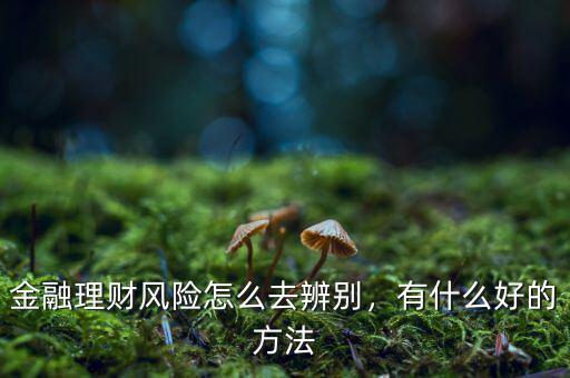 金融理財?shù)娘L險是什么,金融理財風險怎么去辨別