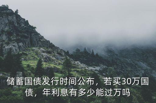 國(guó)債存款利率一年多少,若買30萬(wàn)國(guó)債