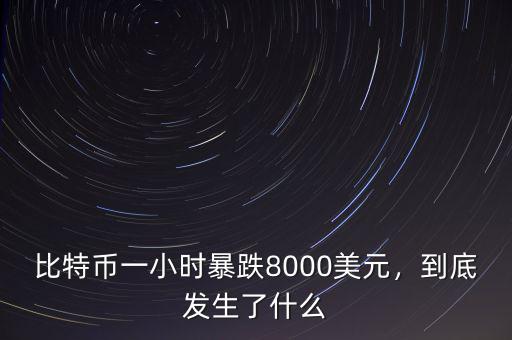 比特幣一小時暴跌8000美元，到底發(fā)生了什么