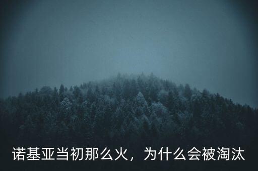 諾基亞當(dāng)初那么火，為什么會(huì)被淘汰