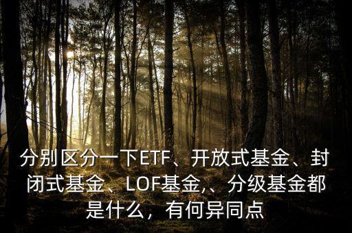 分別區(qū)分一下ETF、開放式基金、封閉式基金、LOF基金,、分級基金都是什么，有何異同點