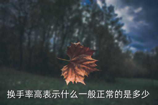 換手率高表示什么一般正常的是多少