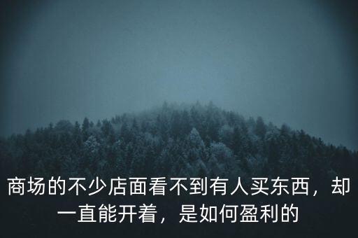 商場(chǎng)的不少店面看不到有人買東西，卻一直能開著，是如何盈利的