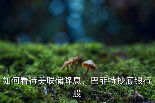 如何看待美聯(lián)儲(chǔ)降息，巴菲特抄底銀行股