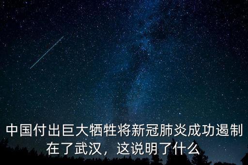 中國付出巨大犧牲將新冠肺炎成功遏制在了武漢，這說明了什么