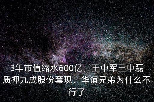 3年市值縮水600億，王中軍王中磊質(zhì)押九成股份套現(xiàn)，華誼兄弟為什么不行了