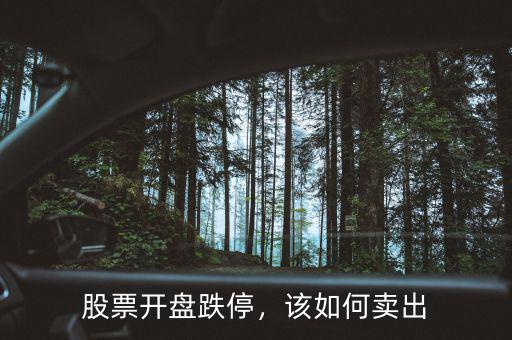 股票開盤跌停，該如何賣出