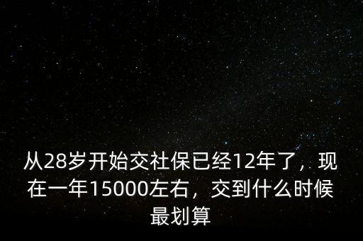 從28歲開始交社保已經(jīng)12年了，現(xiàn)在一年15000左右，交到什么時候最劃算