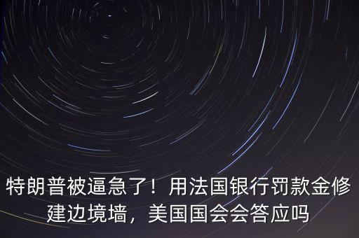 特朗普被逼急了！用法國銀行罰款金修建邊境墻，美國國會會答應(yīng)嗎