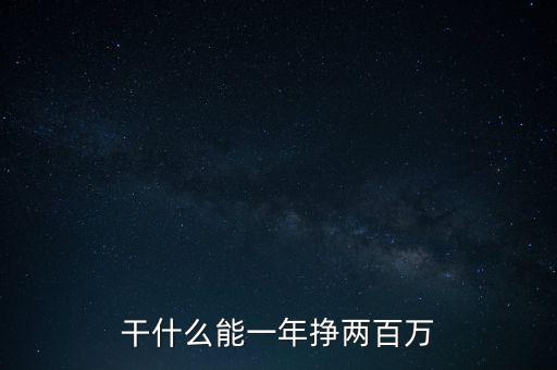 干什么能一年掙兩百萬