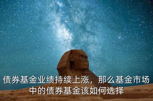 債券基金業(yè)績持續(xù)上漲，那么基金市場中的債券基金該如何選擇