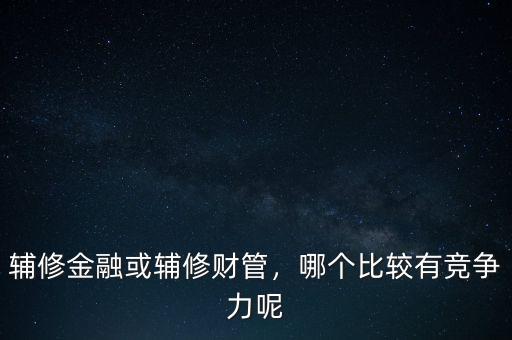 輔修金融或輔修財管，哪個比較有競爭力呢